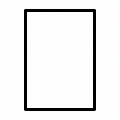 a 2:3 format thin black border with nothing in the center.
In-Game asset.  2d.  High contrast.  No shadows