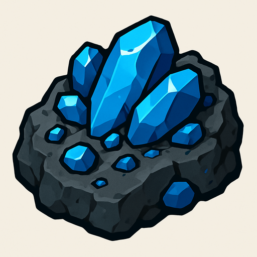 Cobalt cevheri.
In-Game asset.  2d.  High contrast.  No shadows