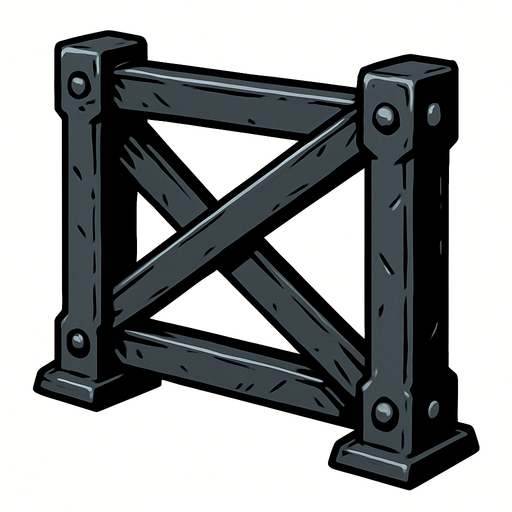 iron barricade.
In-Game asset.  2d.  High contrast.  No shadows
