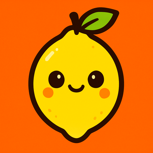 Lemon with cute face.
In-Game asset.  2d.  High contrast.  No shadows