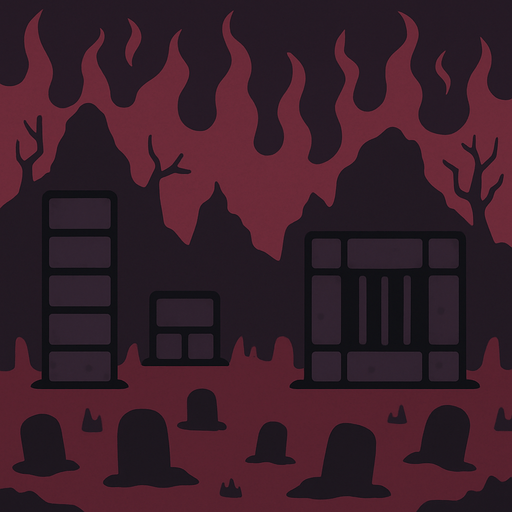 Background for dark hell themed puzzle game. Pastel colors, flat shaded, vector art. Blocks. Depressed. dark prisons
Single Game Texture. In-Game asset. 2d. Blank background. High contrast. No shadows.
