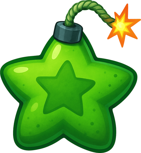 bomb in green star