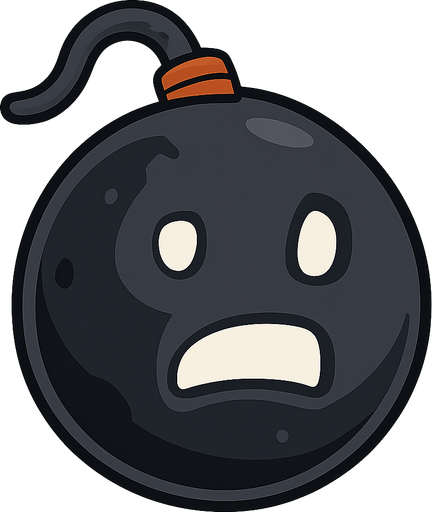 black bomb candy. No background. Transparent background. Blank background. No shadows. 2d. In-Game asset. flat