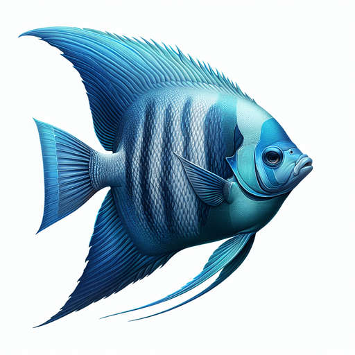 A realistic Angelfish.
Single Game Texture. In-Game asset. 2d. Blank background. High contrast. No shadows.