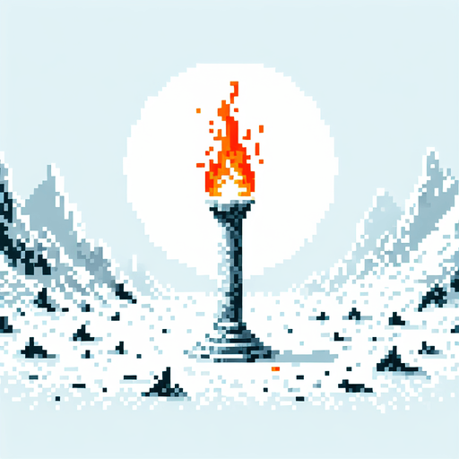 pixelart asset pillar of fire.
White background, high contrast, shadowless.
