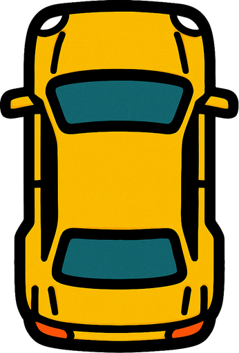 Car seen from above.
In-Game asset.  2d.  High contrast.  No shadows
