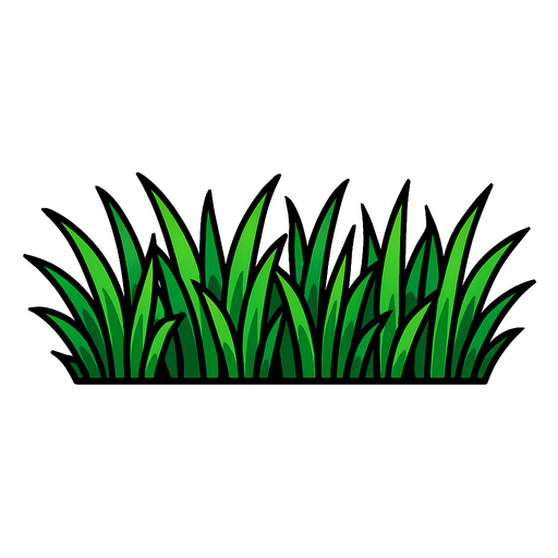 Line of grass.
In-Game asset.  2d.  High contrast.  No shadows