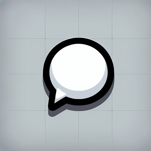 A simple, elegant white speech bubble..
Single Game Texture. In-Game asset. 2d. Blank background. High contrast. No shadows.