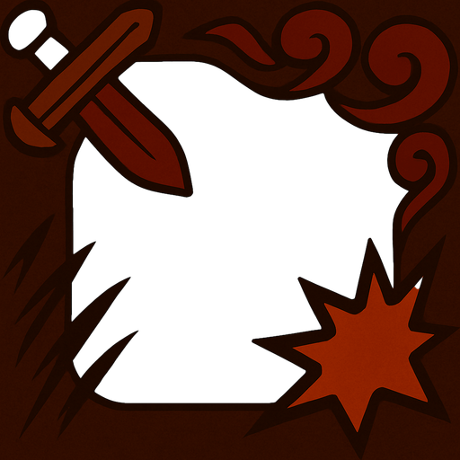 El margen de un botón que indica ataque de un juego de mesa, color rojo sin texto