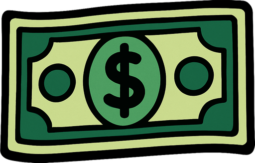 dollar paper.
In-Game asset.  2d.  High contrast.  No shadows