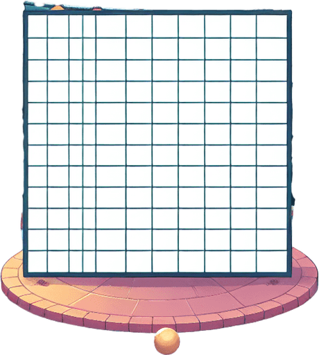 Outdoor, nighttime Christmas Background for puzzle game. Cartoon. Pastel colors, flat shaded, vector art. Full width blank square in center. Sharp corners.