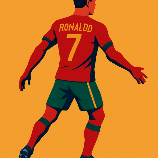 full body ronnaldo.
In-Game asset.  2d.  High contrast.  No shadows. top olmasın. turned away. no ball