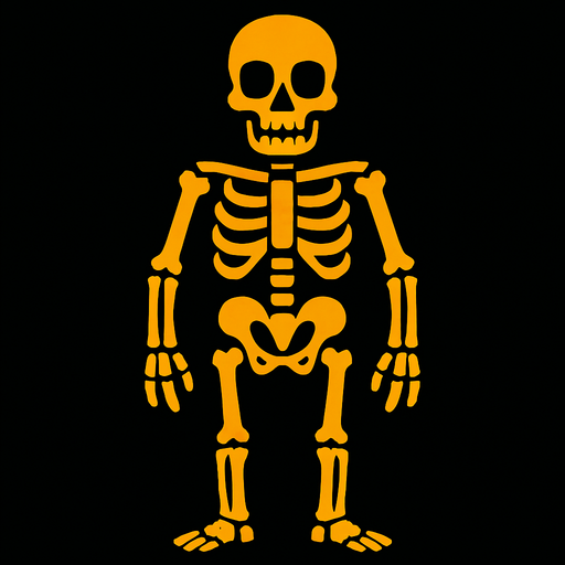 skeleton man.
In-Game asset.  2d.  High contrast.  No shadows