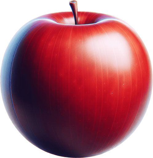 una manzana redonda.
Single Game Texture.  In-Game asset.  2d.  Blank background.  High contrast.  No shadows