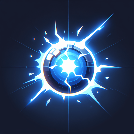 Plasma Bolt – A glowing energy ball with a sci-fi effect..
Single Game Texture.  In-Game asset.  2d.  Blank background.  High contrast.  No shadows