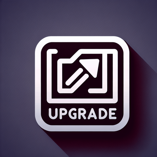 Upgrade sign.
Single Game Texture. In-Game asset. 2d. Blank background. High contrast. No shadows.