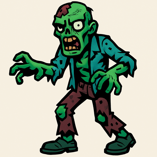 zombie.
In-Game asset.  2d.  High contrast.  No shadows