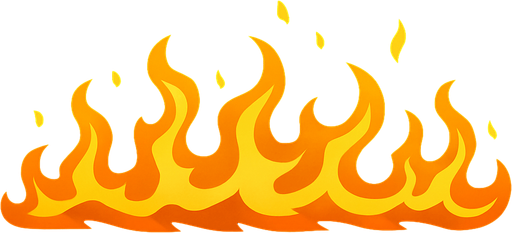 horizontal fire.
In-Game asset.  2d.  High contrast.  No shadows