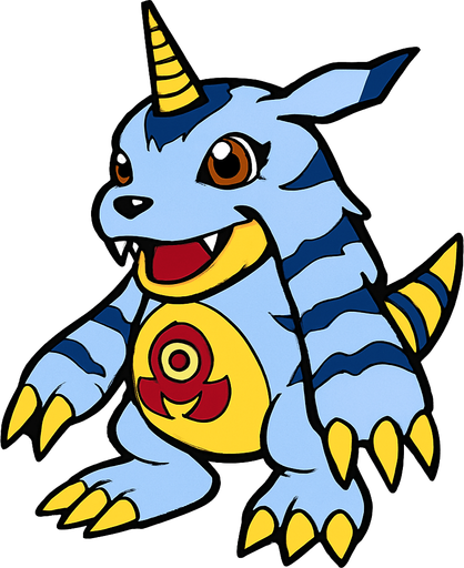 Gabumon.
In-Game asset.  2d.  High contrast.  No shadows