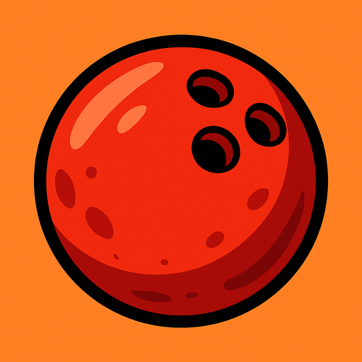 Red bowling ball.
In-Game asset.  2d.  High contrast.  No shadows