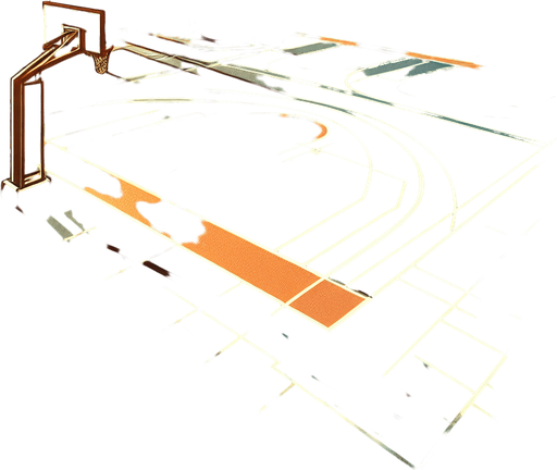 un terrain de basketball.