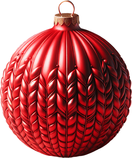 A red christmass tree ball decoration Single Game Texture. In-Game asset. 2d. Blank background. High contrast. No shadows.