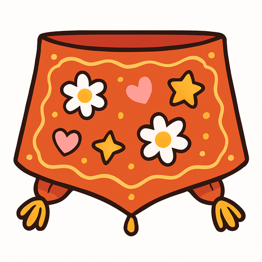 cute design scarf top view..
In-Game asset.  2d.  High contrast.  No shadows