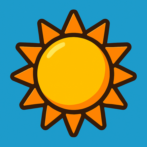 oyunlardaki güneş.
In-Game asset.  2d.  High contrast.  No shadows