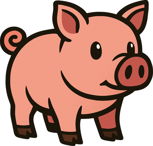 Pig.
In-Game asset.  2d.  High contrast.  No shadows