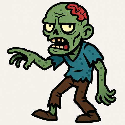 Zombie.
In-Game asset.  2d.  High contrast.  No shadows