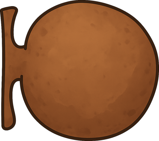 Brown ball (not basketball) . No background. Transparent background. Blank background. No shadows. 2d. In-Game asset. flat
