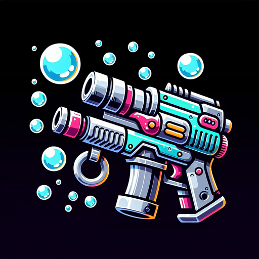 Bubble Shooting Gun.
Single Game Texture. In-Game asset. 2d. Blank background. High contrast. No shadows.