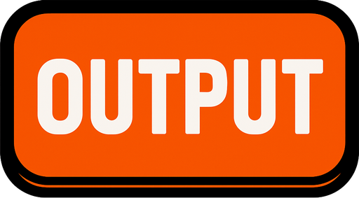 OUTPUT BUTTON.
In-Game asset.  2d.  High contrast.  No shadows