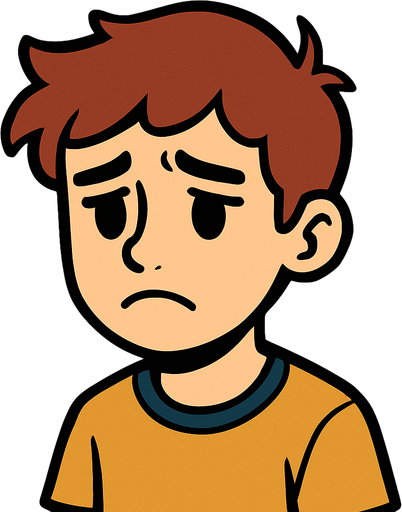 The character is a little boy that is sad and 17 years old.
In-Game asset.  2d.  High contrast.  No shadows. Kid