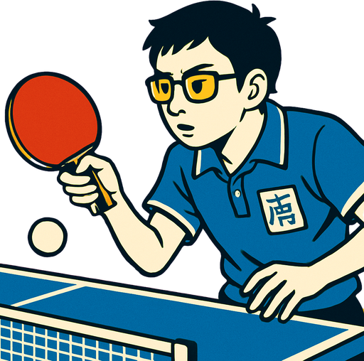 Fond d'écran manga ping pong.
In-Game asset.  2d.  High contrast.  No shadows