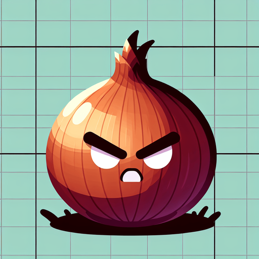 An angry-looking onion.
Single Game Texture. In-Game asset. 2d. Blank background. High contrast. No shadows.