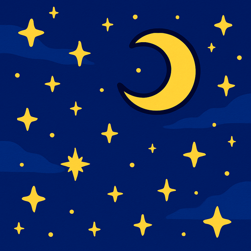 fond d'écran CIEL nocturne.
In-Game asset.  2d.  High contrast.  No shadows