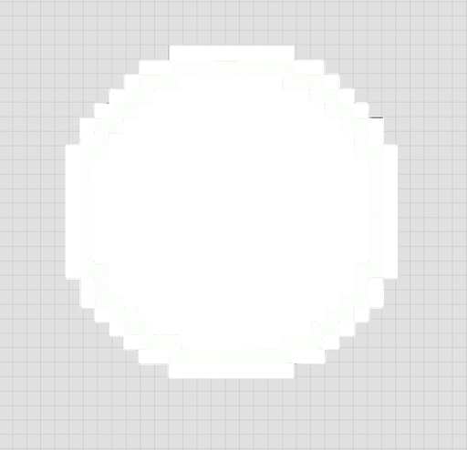 pixel art range circle, white border, filled with black
In-Game asset.  2d.  High contrast.  No shadows