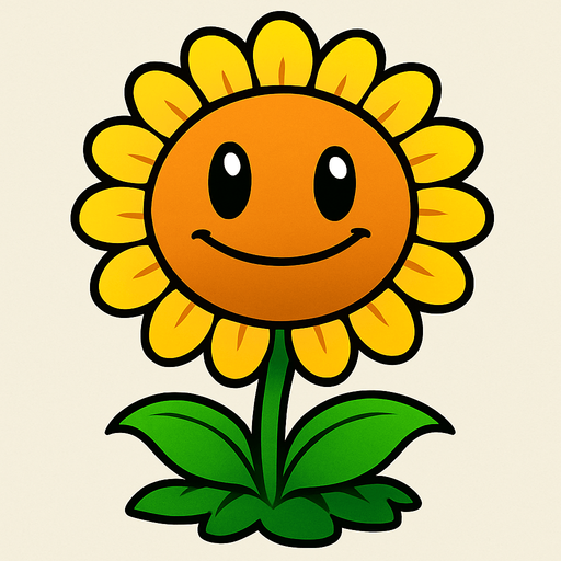 Plant vs zombies ay çiçeği.
In-Game asset.  2d.  High contrast.  No shadows