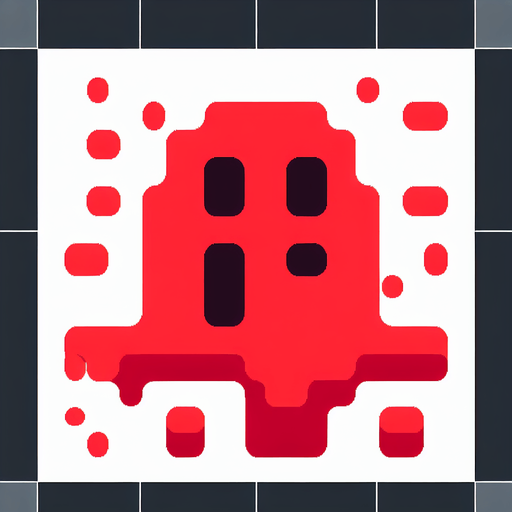 Single Game Texture. In-Game asset. 2d. Blank background. High contrast. No shadows, scary red slime Sprite