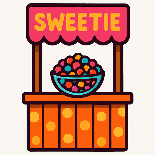 sweetie stand.
In-Game asset.  2d.  High contrast.  No shadows