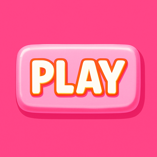 Make the button background pink, like marshmallows, bright as if sunlight is hitting it.
In-Game asset.  2d.  High contrast.  No shadows