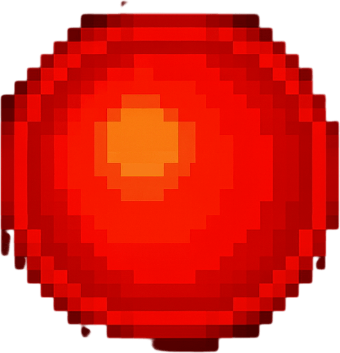 2d pixel high quality A red charcing glowing ball. Bright red core with subtle outer glow. 
Single Game Texture. In-Game asset. 2d. Blank background. High contrast. No shadows.