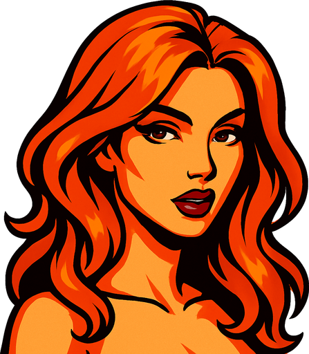 sexy ginger woman head
In-Game asset.  2d.  High contrast.  No shadows