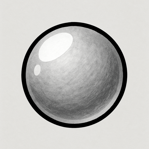 gümüş yuvarlak top.
In-Game asset.  2d.  High contrast.  No shadows