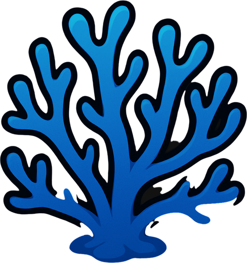 Coral bleu.
In-Game asset.  2d.  High contrast.  No shadows