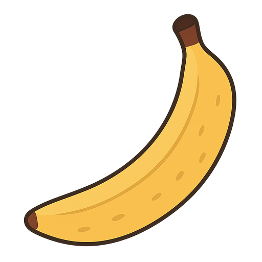 banana. No background. Transparent background. Blank background. No shadows. 2d. In-Game asset. flat