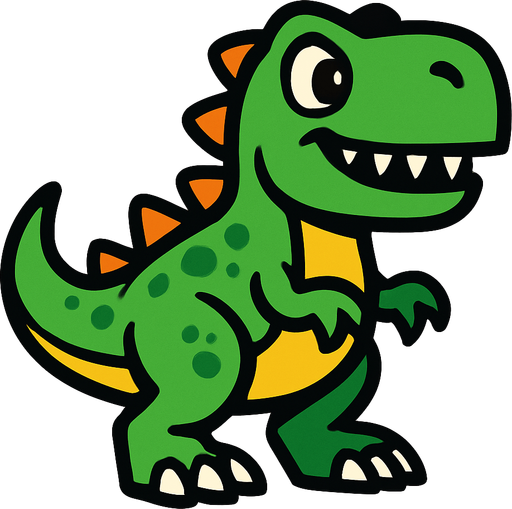 dinosaur.
In-Game asset.  2d.  High contrast.  No shadows
