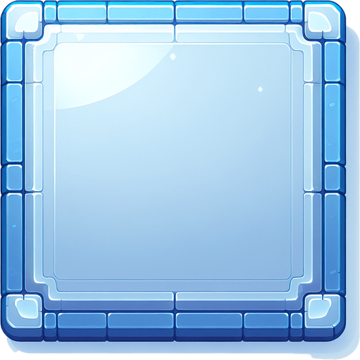 Blue-Tinted Tile: A clean and sleek tile design, consisting of a perfect square with a soft blue surface. A barely noticeable, thin blue border defines the edges, maintaining a smooth and minimal aesthetic. The tile is blank and pristine, embodying futuristic simplicity..
Single Game Texture. In-Game asset. 2d. Blank background. High contrast. No shadows.