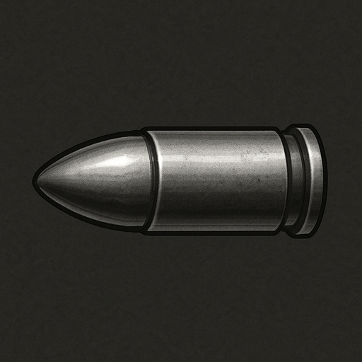 bullet grey realistic.
In-Game asset.  2d.  High contrast.  No shadows
